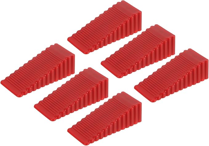 uxcell 6 Pcs Door Stoppers for Bottom of Door, 28mm/1.10 Inch Door Stops, Rubber Door Stopper Wedge Anti Slip, Window Stopper Door Stackable, Red