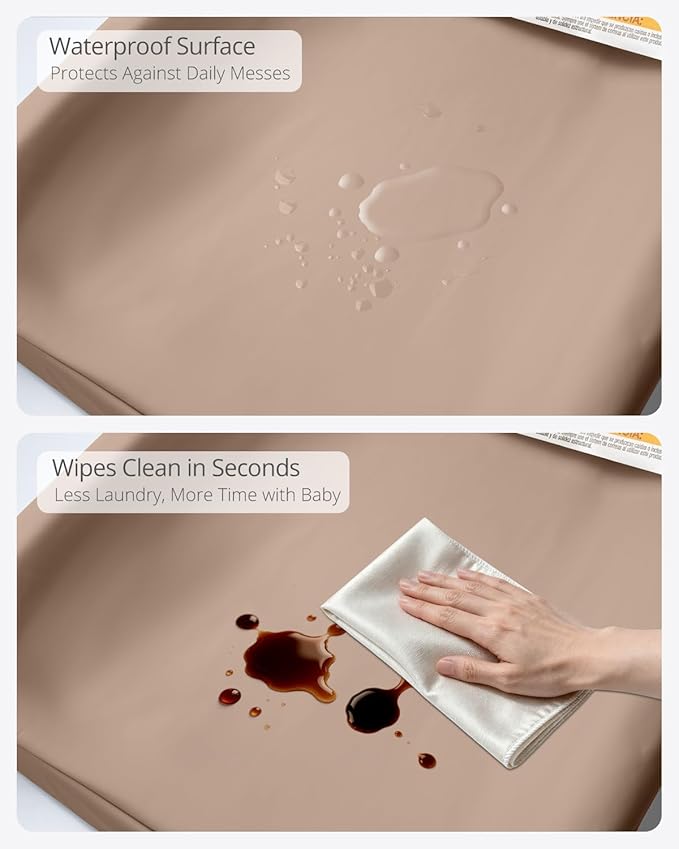 Baby Changing Pad, Changing Table Pads, Vegan Leather Wipeable Changing Pad, 32x16 in Waterproof Diaper Baby Changing Topper for Dresser, Table