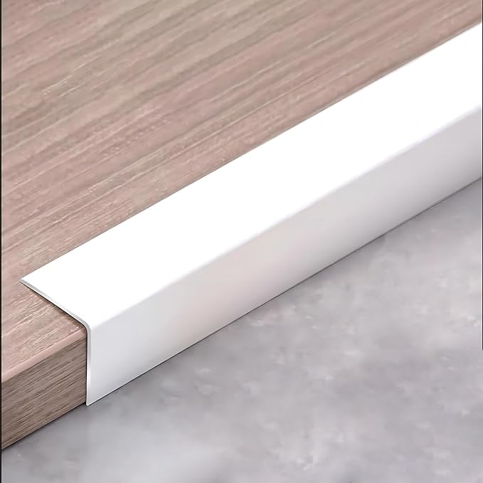 White Wall Corner Protector, 4Pcs, Length 35.4in, Width 0.79in - Self Adhesive Metal Corner Protector for Aluminum Trim molding, Cabinet Edge Guard, Easy to Install
