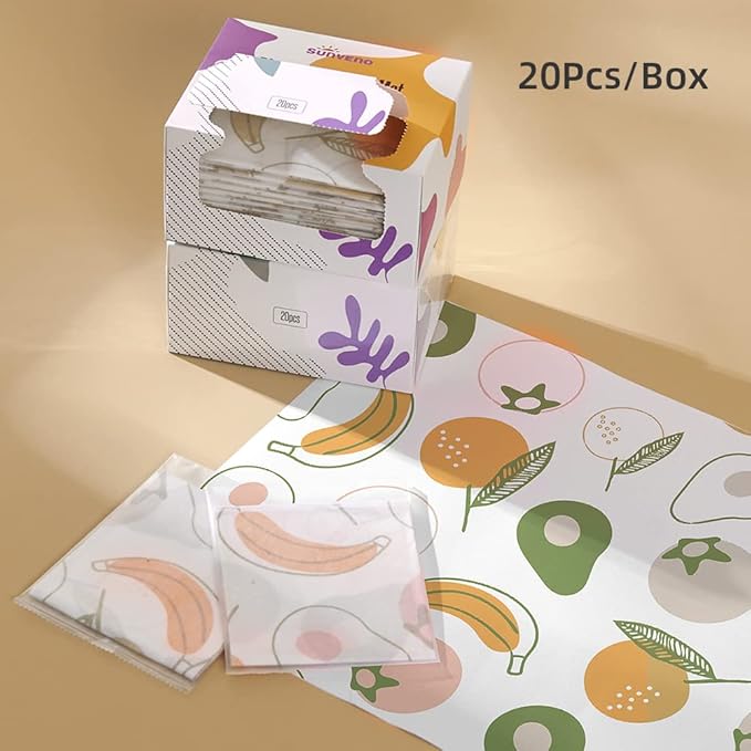 SUNVENO Disposable Baby Placemats – 40 Individually Wrapped Table Mats for Toddlers, Stick-On, Waterproof & BPA-Free – Great for Home, Restaurants, Travel & On-The-Go 18.7” X 12.5”