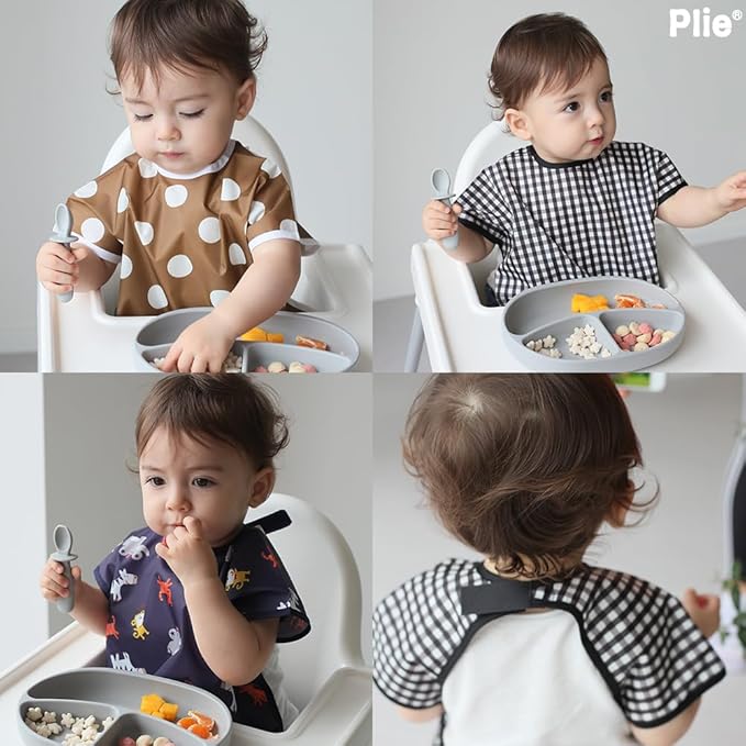 Long Sleeve Waterproof Bib for Toddlers – Soft Feeding Smock for Baby Mealtime, Self-Feeding,BPA-Free, Easy Clean