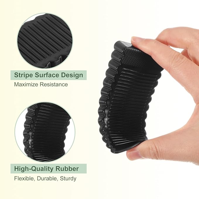 uxcell 6 Pcs Door Stoppers for Bottom of Door, 15mm/0.59 Inch Door Stops, Rubber Door Stopper Wedge Anti Slip, Window Stopper Door Stackable, Black