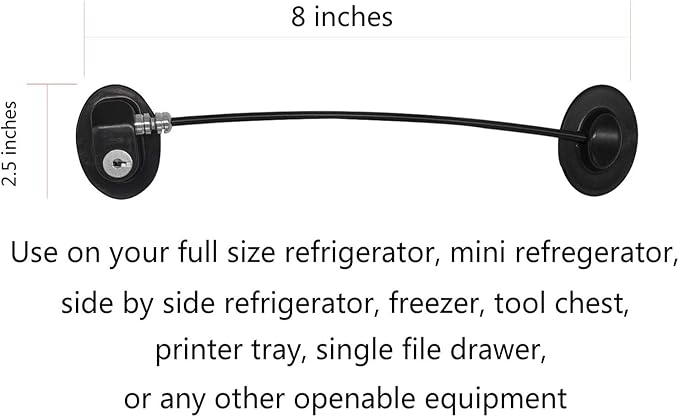 Refrigerator Door Lock, File Drawer Lock, Freezer Door Lock and Child Safety Cabinet Lock by REZIPO Black (6)