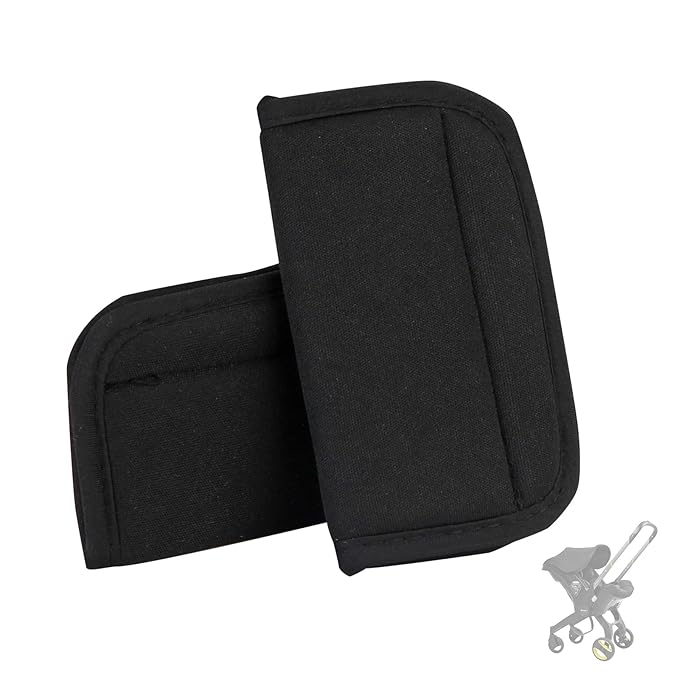 Car Seat Shoulder Pads Compatible with Doona, Ultra Soft and Breathable Grid Fabric, Protect Neck and Shoulder Strap Covers, Easy to Install, Straps Pads for Car Seat and Stroller, Black