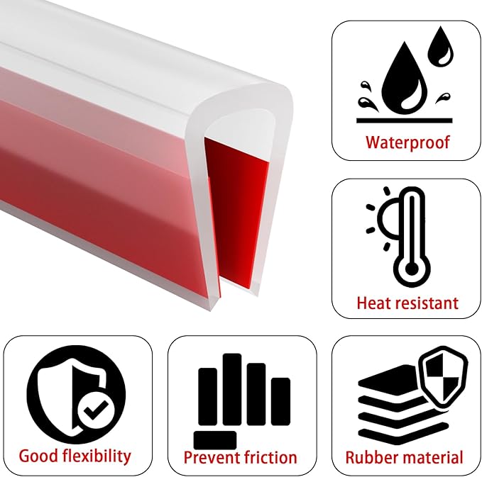 Silicone Edge Trim Self-Adhesive U Channel Silicone Edge Trim Edge Protector for Sheet Metal (Clear, Fit 5/16" - L 20')