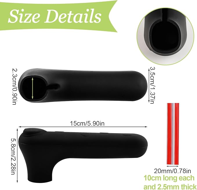 Door Handle Covers, 2Pcs 15 * 5.8 * 3.5cm Silicone Door Handle Glove Covers with Love Heart Decor, Black Door Handle Lever Covers Anti-Static Safety Door Handle Protector
