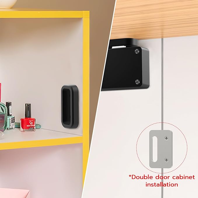 Smart Cabinet Lock with Fingerprint and Passcode eLinkSmart RFID NFC Child Safety Lock with APP Perfect for Liquor File Drawers Locker Cupboard Closets No Drilling Fix All Thickness