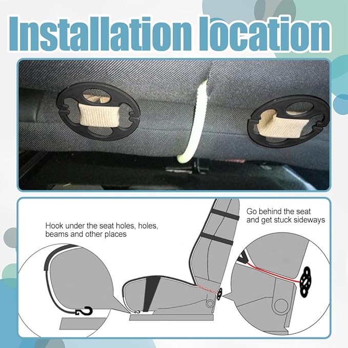 24PCS Car Seat Cover Plum Plate Metal Hooks, 12Pcs Plastic Car Seat Covers Chucks and 12Pcs Metal Hooks Locking Clip Plastic Card Fixed Fastener Buckle for Car (Black)