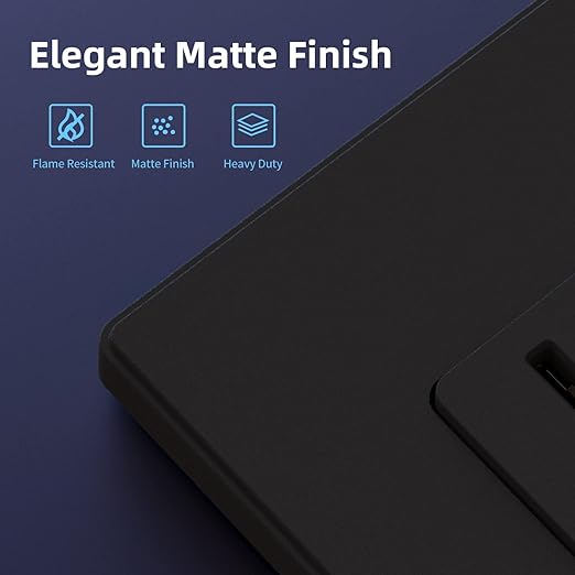 ELEGRP Matte Black Decorator Wall Receptacle Outlets, Tamper Resistant 15 Amp Standard Electrical Wall Outlet, Residential Grade, Self-grounding, 125V, Mid Size Wall Plate Included, UL Listed, 20 Pack