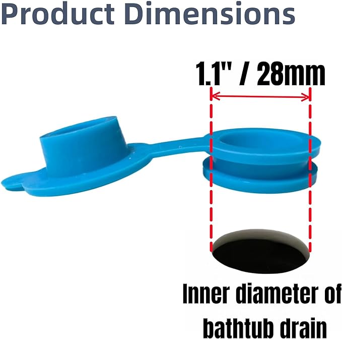 COLDDD Bathtub Stoppers, Silicone Bathtub Stopper, Fits Most Baby Bathtubs, 5 Sizes of Baby Bath tub Plugs (1.1'' I.D.)