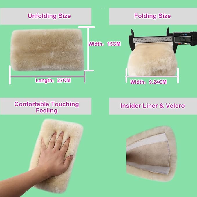 OGLAND 2 Pack Car Seat Belt Cover Cushion, Fluffy Soft Sheepskin Auto Should Seat Belt Pads, Neck Protector for Women Adults Baby Kids Pet (Mocha)