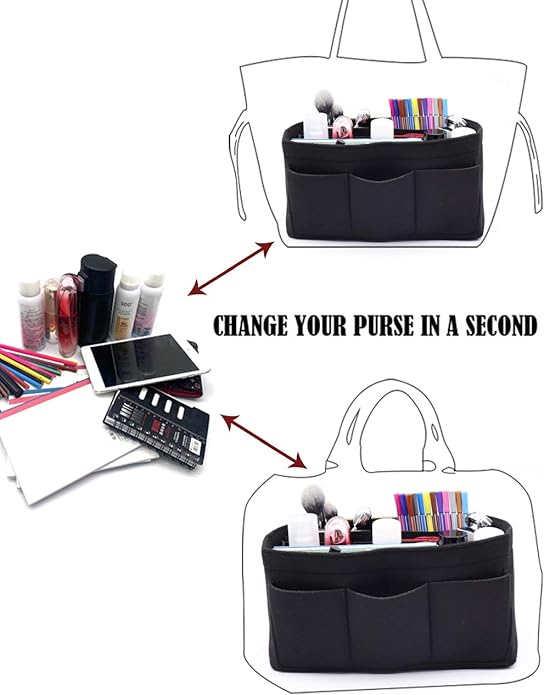 LEXSION Felt Purse Insert Bag Organizer Bag In Bag For Handbag Purse Organizer Fits Speedy Neverfull