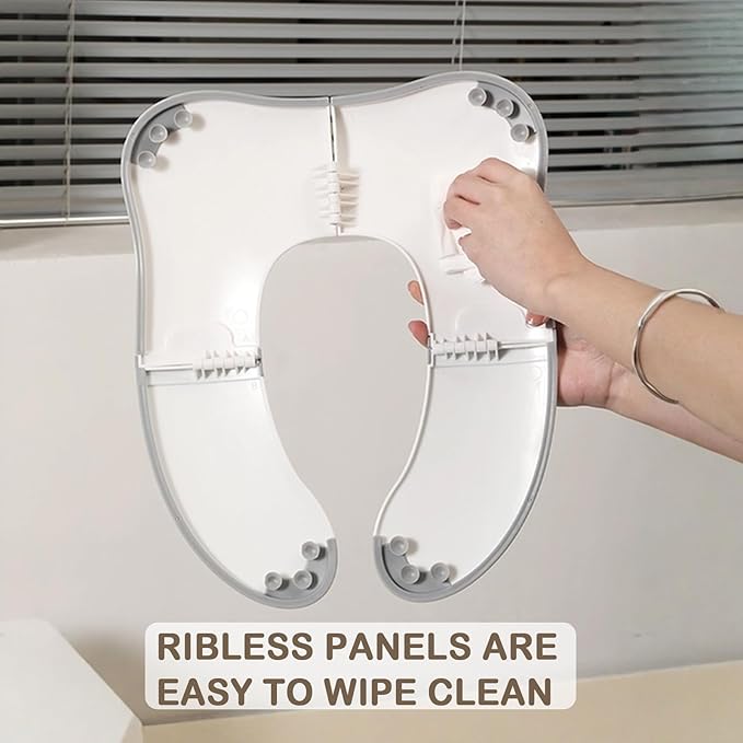 Babylush Anti-pinch Foldable Travel Potty Seat丨Portable Toilet Seat with 12 Anti-slip Suction Cups丨Easy to Install and Remove丨Fits Round & Rectangle Toilets丨Free Carry Bag丨ABS Material and BPA-Free.