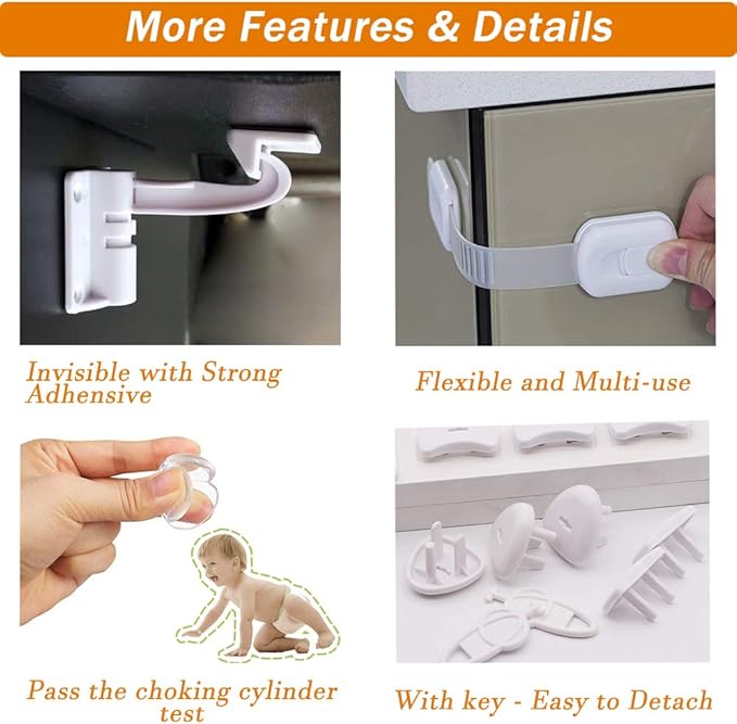 Baitiny Baby Proof Kit, 83 Packs Baby Proofing Kit Essentials Child Proofing Appliance with Cabinet Locks, Corner Guards and Outlet Covers Baby Safety Products - All-in-one Super Value Child Proof Kit