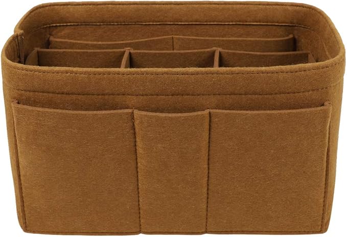 ZTUJO Purse Organizer Insert, Felt Bag Organizer For Handbag Purse Organizer,13 Colors, 6 Size (Small, Light Coffee)