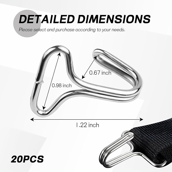 20PCS Car Seat Cover Hooks, Metal Automotive Seat Pad Fixing Hanger Locking Clip, Fixing Hook Fastener for Vehicle Seats Covers Installation Replacements, Car Accessories (0.98 Inch)