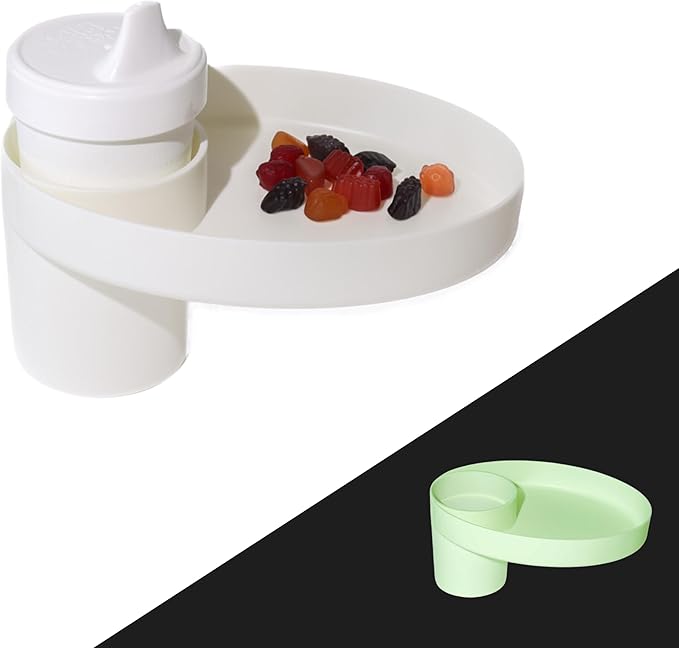 Travel Tray Oval USA Made Extend Your Current Cup Holder to Hold Your Cup Plus A Tray for Snacks, Toys and Accessories. Use in a Car Seat, Booster, Stroller, Golf Cart, Outdoor Chair, Glow