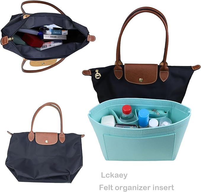 Lckaey Purse Organizer Insert for Longchamp Le Pliage Neo Handbags Insert Organizer 1012hu blue-S