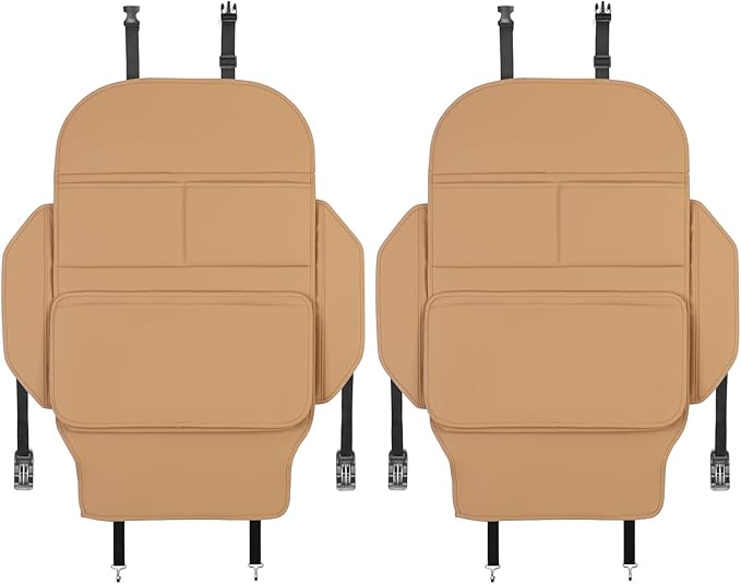 TAIKOO Seat Back Protector,Preventing the Impact of Children Stepping on the Seat Backrest,Beautiful appearance and easy to clean,black (Brown-2 psc)