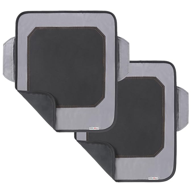 Extra Large Booster Chair Protector Cover,Dining High Chair Seat Cover Protect Booster Chair Cover,Non-Slip Bark Grain Backing, Waterproof,Oil-Proof and Stain-Proof,Easy to Wipe Clean grey 2pcs