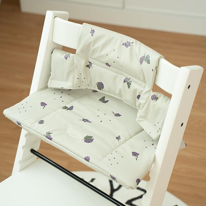 Baby Cushion Set Soft and Comfort High Chair Cushion for Infant, Toddler High Chair Accessories Easy to Clean and Install, Grape Sandy