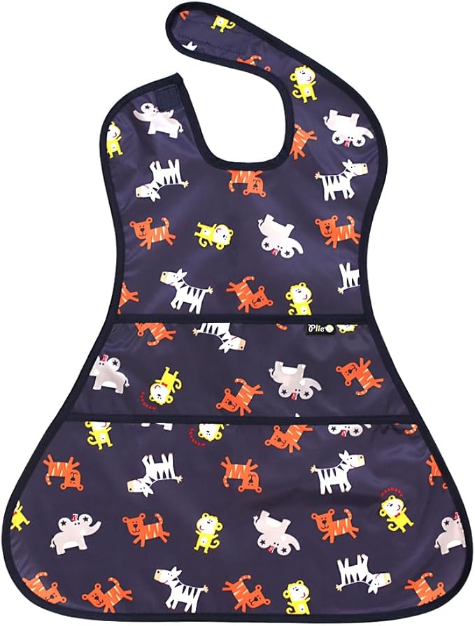 Plie Full Coverage Waterproof Feeding Bib for Toddlers – Extra Long Apron Bib for Mealtime, Self-Feeding, High Chairn