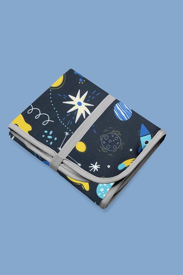 Hamur Home Portable Changing Pad – Waterproof, Washable & Easy Wipe Clean, Foldable Travel Baby Changing Mat for Diaper Bag, Compact & Lightweight, Must-Have for Newborns (Space Pattern)