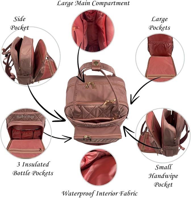 SLyTesha Oversized Mommy Diaper Bag - Travel & Hospital Bag for Baby