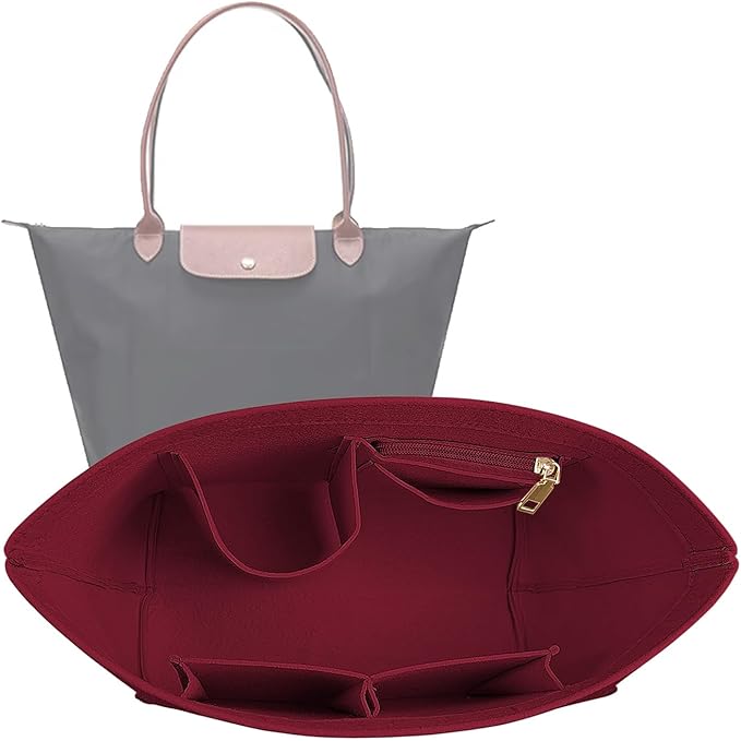 Lckaey Purse Organizer Insert for le pliage Le Pliage Neo Handbags Insert Organizer 1012claret2-S