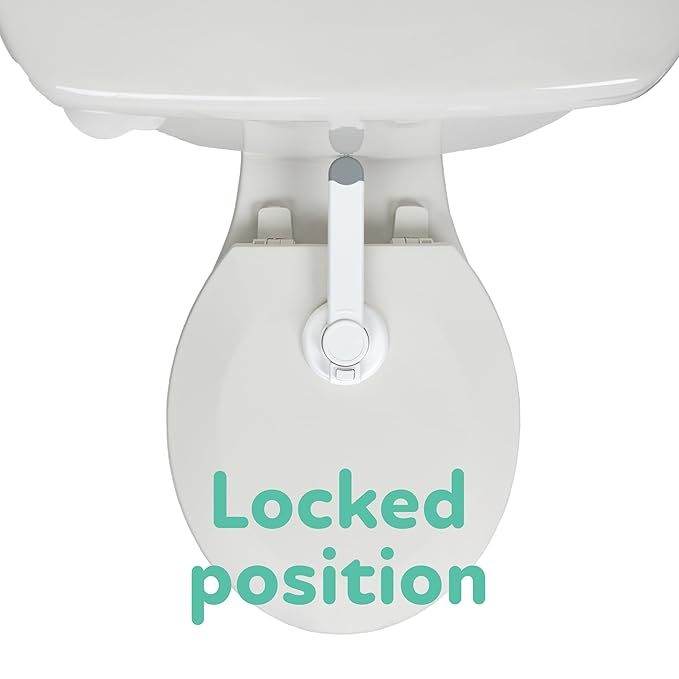 Nuby Child Safety Toilet Locks - 2 Pack - Toilet Lid Lock for Baby Proofing - Easy One-Hand Operation - Simple Installation - Fits Most Seats