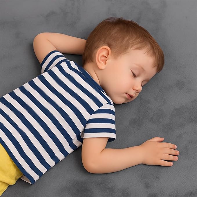 Baby Play Mat for Floor, 1.2″ Thick Foam 79X59 Playpen Mat, Ultra-Soft Velvet for Tummy Time & Crawling, Non-Slip Backing and Easy to Clean, Safe for Infants, Toddlers, and Kids (GRAY)