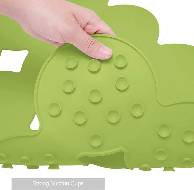 Webos Patented Non Slip Bathtub Mat Shower Mat Bath Mat Tub Mats with Strong Suction Cups Soft Natural Rubber Bath Mat for Inside The tub (Circle-Green, 28x16 inch)