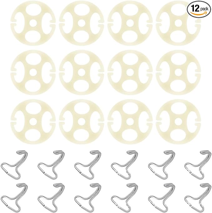 24PCS Car Seat Cover Plum Plate Metal Hooks, 12 Plastic Car Seat Covers Chucks + 12 Metal Hooks, Anti-Slip Locking Clip Plastic Card Fixed Fastener Buckle for Automotive Seats (Beige)