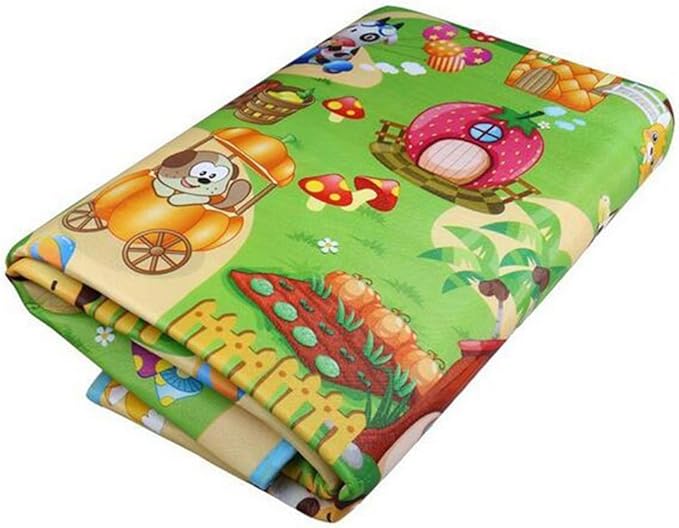 SIMPVALE Baby Crawling Mat Double-Sided Foam Waterproof Floor Mat Drawing Alphabet Figures Animals Pattern 70.8''X47.2''X0.2''
