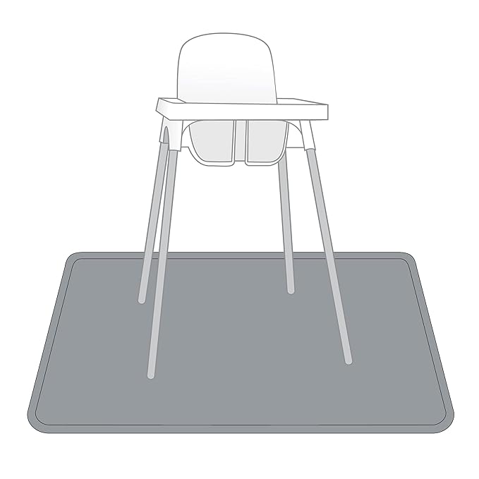 BapronBaby Minimalist Slate Splash Mat - Waterproof Catch-All for Under High Chairs, Floors, Tables, Playtime or Arts & Crafts - Machine Washable - 45" x 45”