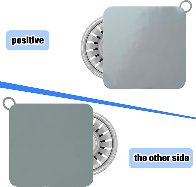 Yinkin 6 Pcs Drain Covers to Keep Bugs Out Silicone Shower Floor Tub Stoppers Bathtub Drain Stoppers Sewer Anti-Odor Mats Deodorizing Plugs for Bathroom(6 x 6 Inch,Square,Grey)