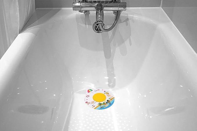 WSZCML Bathtub Drain Stopper, Silicone Tub Stopper Plug, Universal Bath Drain Cover, Beautiful Coral Reef Illustration, Kids Tots Babies Gift (White)