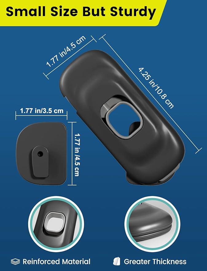 Cabinet Fridge Locks Baby Proofing, 6 Pack Child Proof Cabinet Refrigerator Locks, Baby Child Safety Frigerator Locks for Cabinets, with Strong Adhesive Pad for Draw Kitchen Oven (Black, 6 Pack)