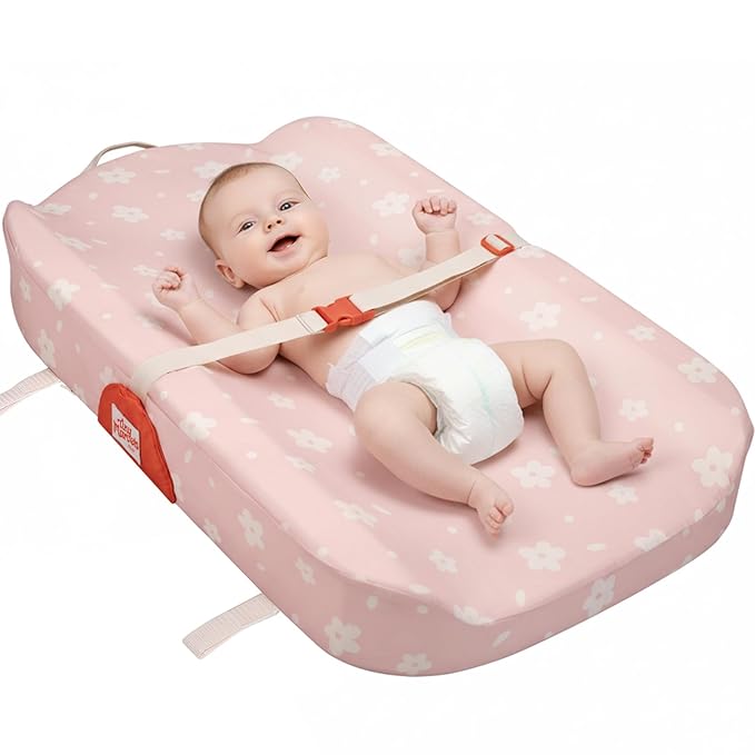 Tiny Marvels Baby Changing Pad with Cover, Waterproof Diaper Changing Pad with Non-Slip Base, Soft Contoured Changing Pad for Dresser, Nursery & Travel