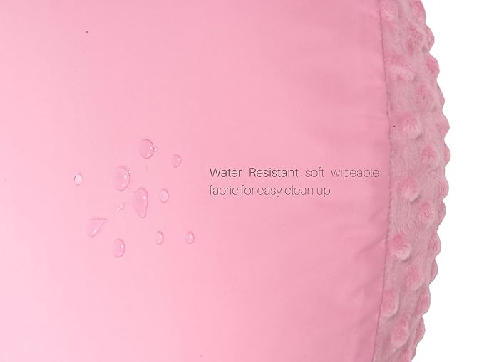 Mila Millie Water Resistant Removable Cover for Newborn Lounger | Minky Sensory Touch Slipcover for Baby Floor Seat | Premium Quality Soft Wipeable Fabric | Hypoallergenic (Blush)