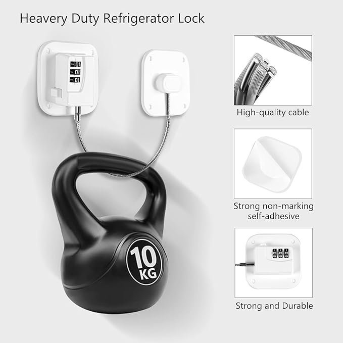 FKTUV Cabinet Locks with Combination,Drawer Lock,Child Proof Refrigerator Lock,Child Safety Locks for Cabinets (White 4pcs)