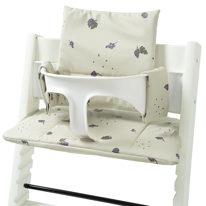 Baby Cushion Set Soft and Comfort High Chair Cushion for Infant, Toddler High Chair Accessories Easy to Clean and Install, Grape Sandy