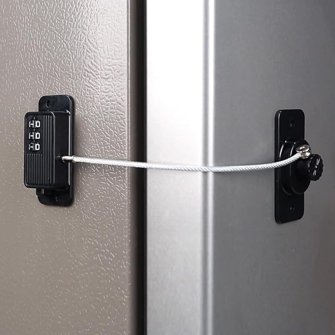 Heavy Duty Combination Refrigerator Lock (1 Pack) - Cabinet Locks Baby Proofing, No Drilling Adhesive Fridge Locks, for Fridge, Cabinets, Drawers, Window and Child Safety Cabinet Lock