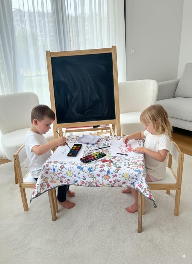 Waterproof High Chair Splat Mat – Machine Washable Floor & Table Protector for Baby Feeding, Art & Crafts, Outdoor Use (Family, 57x39 Inch)