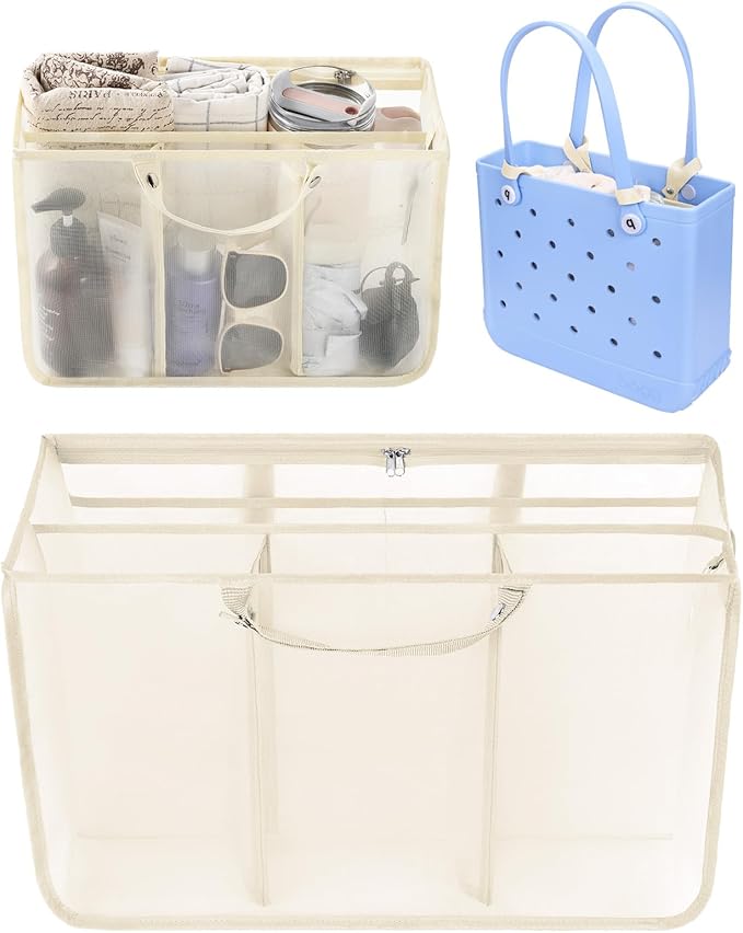 OUTXE Beach Bag Organizer Compatible with Baby Bogg Bag Accessories Inserts, Lightweight Mesh Insert Divider Pouch for Small Bogg Bags, Beach Tote Bags Insert for Organizing