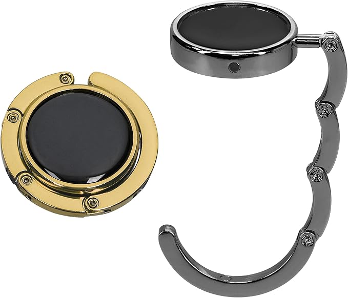 kwmobile Purse Hanger for Table (Set of 2) - Purse Hook for Table - Folding Handbag Hanger - Portable Bag Holder