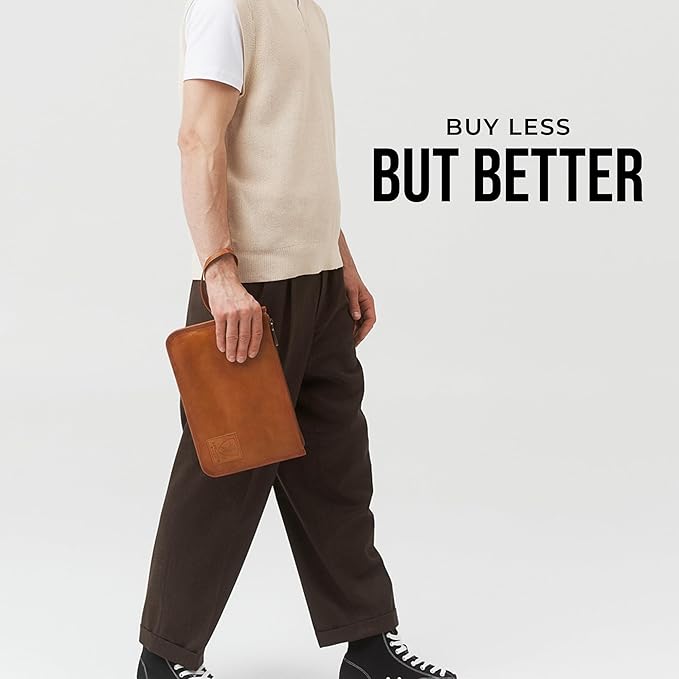 BERLINER BAGS Vintage Genuine Leather Document Organizer Theo XL, Passport Holder and Travel Wallet - Brown