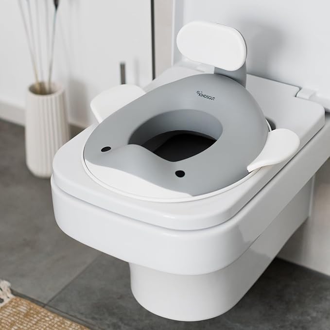 Kindsgut Potty Training Seat in whale design, designed in Germany, suitable for all toilet shapes non-slip toilet seat, Dark Grey