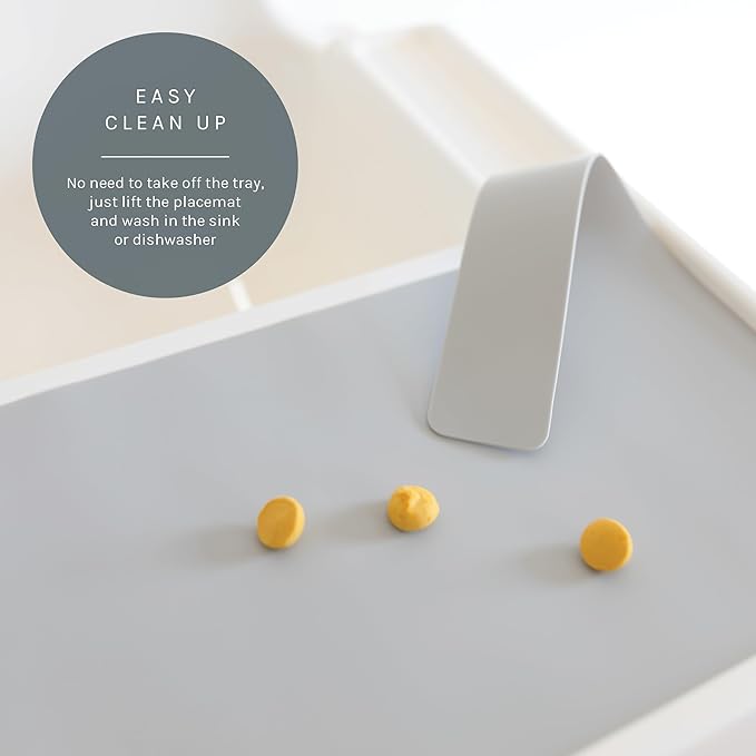 Yeah Baby Goods Placemats Compatible w/Antilop High Chair (Stone Grey) - Slip-Resistant & Food-Grade Silicone High Chair Mat - Easy Clean High Chair Accessory