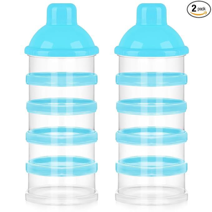 Accmor Formula Dispenser On The Go, 5 Compartments Stackable Formula Container for Travel, Baby Milk Powder Kids Snack Container, BPA Free
